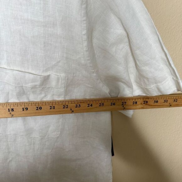 Club Room Luxury Linen Shirt Mens XXL White Button Up Short Sleeve Linen NWT - Picture 5 of 7